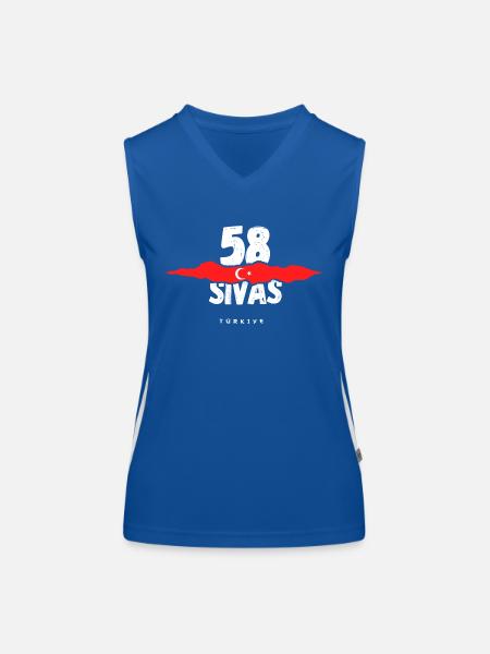 58 Sivas Türkei Türkiye - Funktionelles Kontrast-Tank Top für Frauen - Royal/Weiß - Vorne