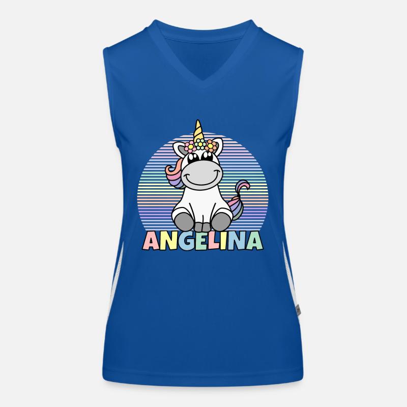 Angelina Einhorn Name Funktionelles Kontrast-Tank Top für Frauen