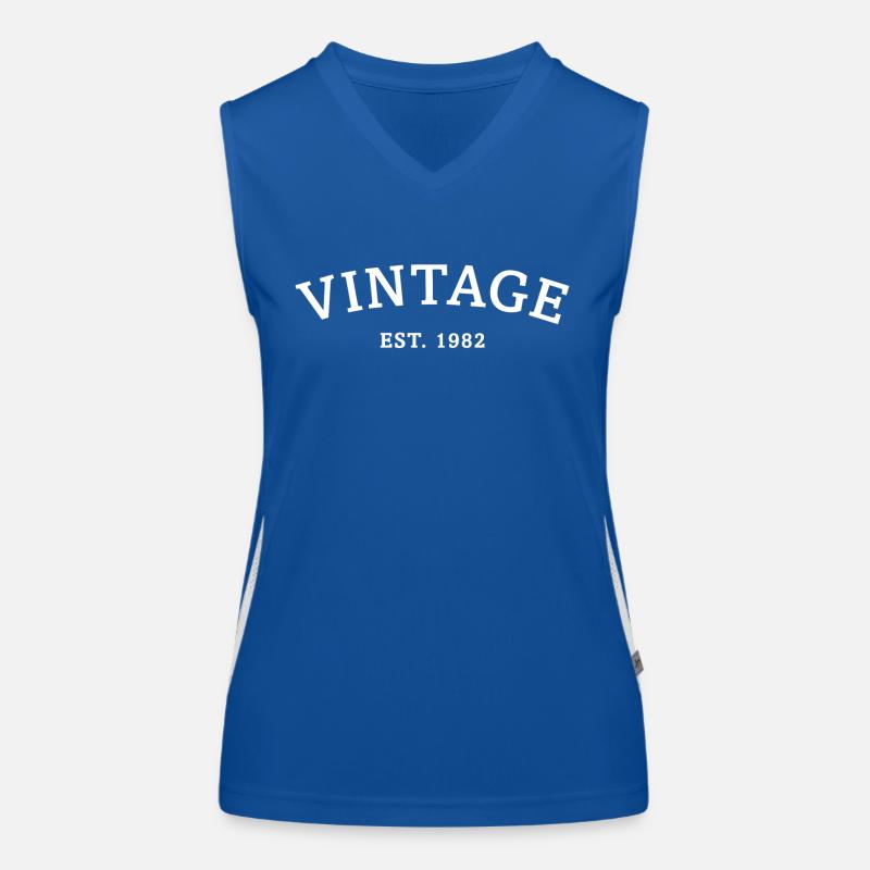 Vintage Est. 1982 Geburtstagsgeschenk Funktionelles Kontrast-Tank Top für Frauen