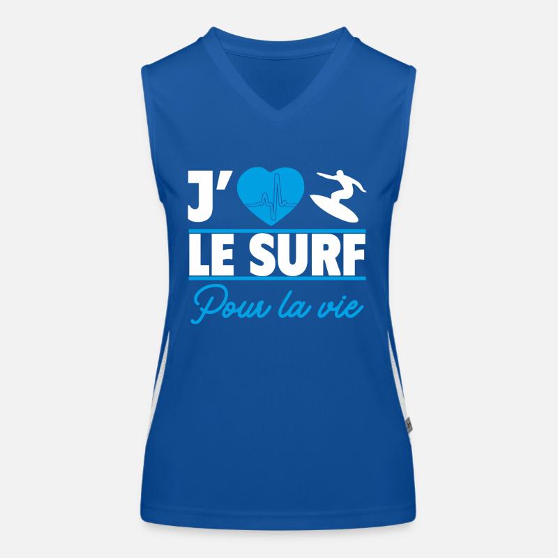 J’aime le surf pour la vie,Surf,Surfeuse,Surfeur Débardeur respirant contrasté Femme