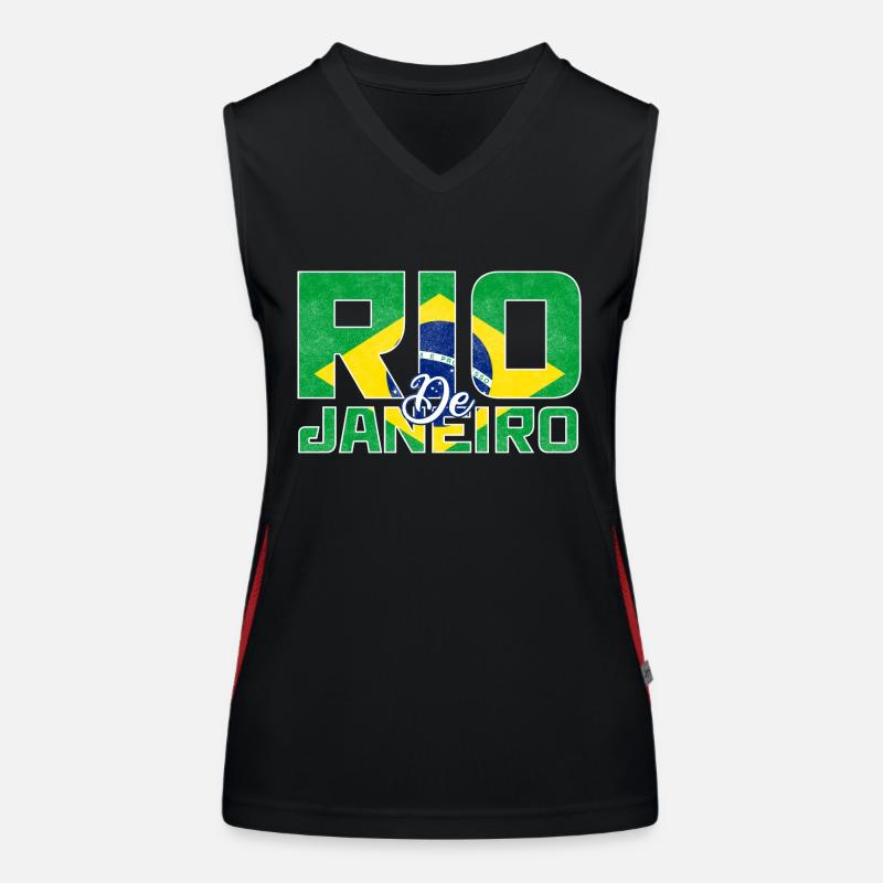 Rio de Janeiro Brazil Flag Women's Functional Contrast Tank Top