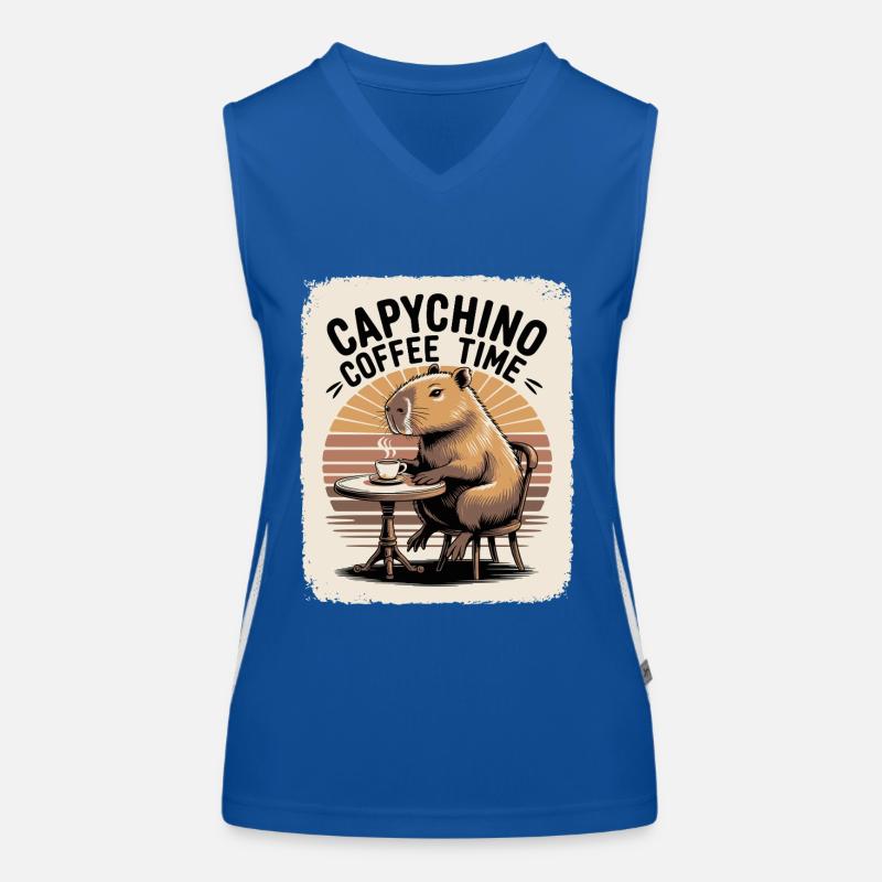 Capychino Kaffee Zeit Funktionelles Kontrast-Tank Top für Frauen