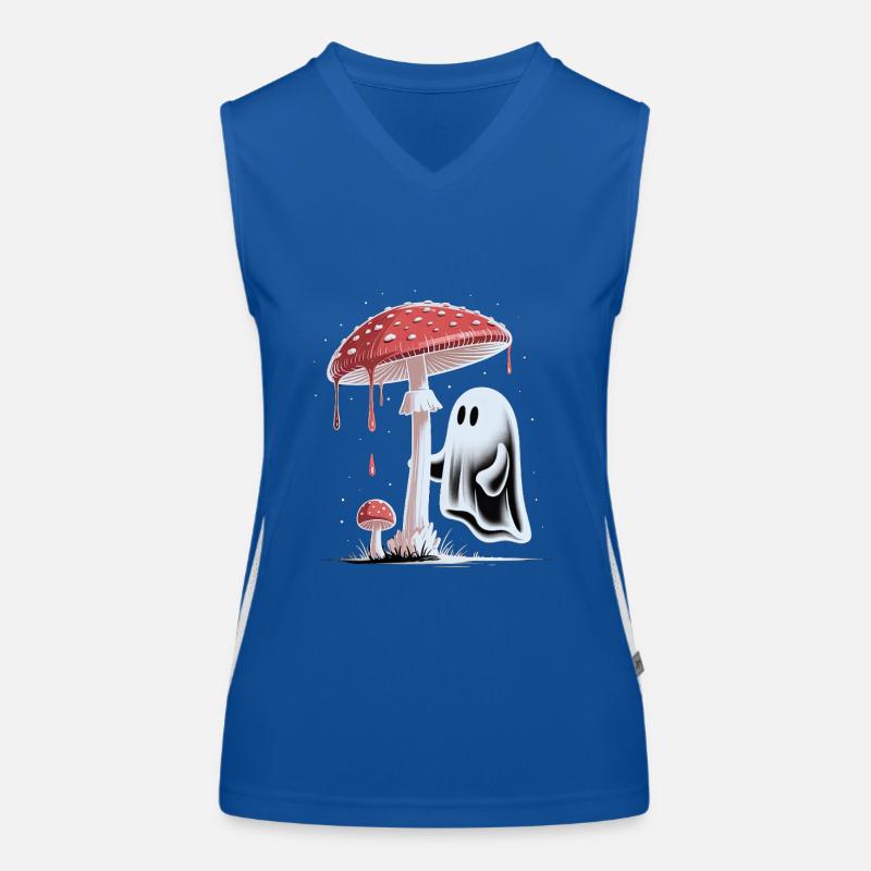 Halloween Whimsical Ghost & Toadstool Cottagecore Women's Functional Contrast Tank Top