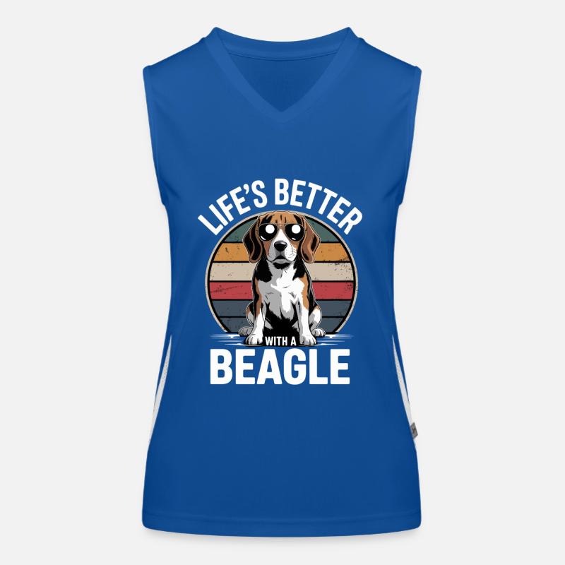 Das Leben ist besser mit einem Beagle Funktionelles Kontrast-Tank Top für Frauen