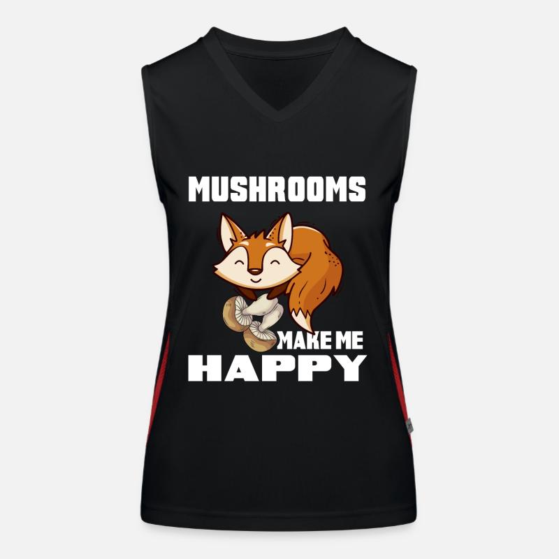 Temps champignon cueilleur cueilleur de champignons connaisseurs de champignons Débardeur respirant contrasté Femme