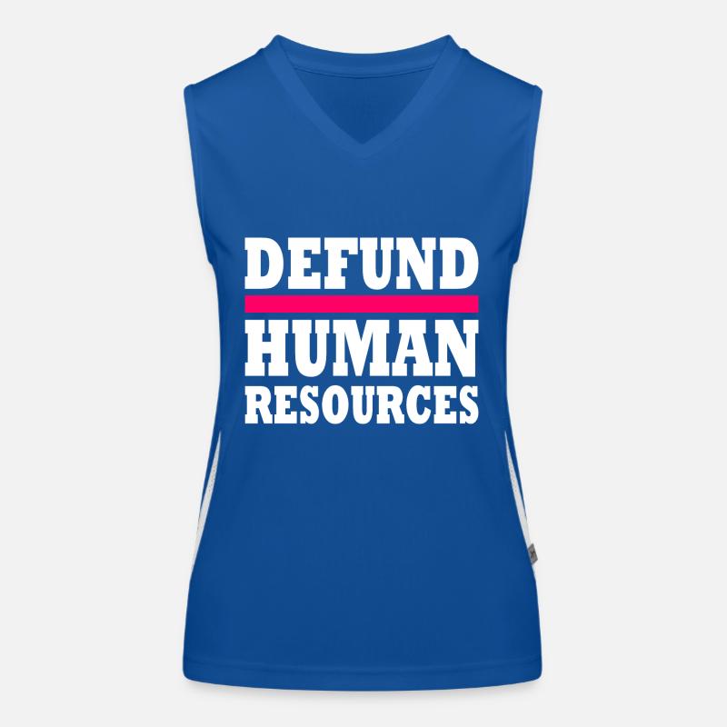 defund human resources Women's Functional Contrast Tank Top