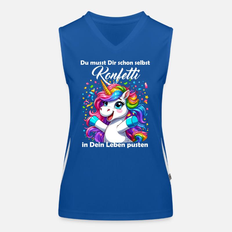 Unicorn Carnival Confetti Fun Optimism Funny Women's Functional Contrast Tank Top