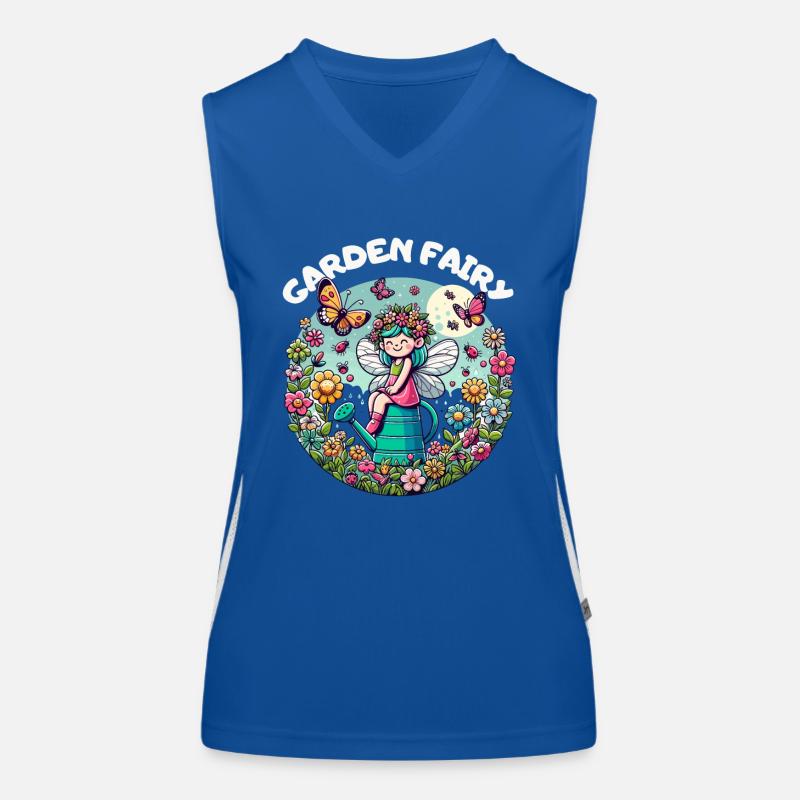 Garten Gartenfee Gärtnerin Gießkanne Blumen Sonne Funktionelles Kontrast-Tank Top für Frauen