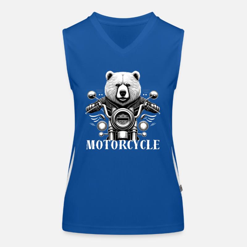 Motorcycle Biker Grizzly Bear Men Father's Day Funny Women's Functional Contrast Tank Top