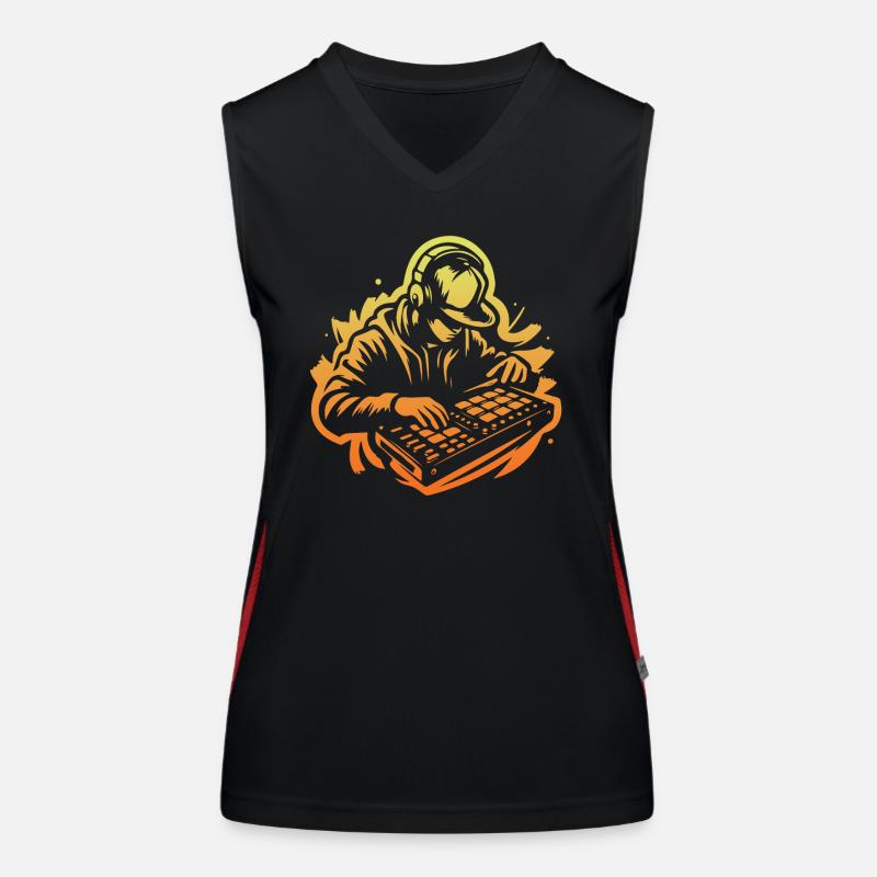 Beatmaker (Gelb) Funktionelles Kontrast-Tank Top für Frauen