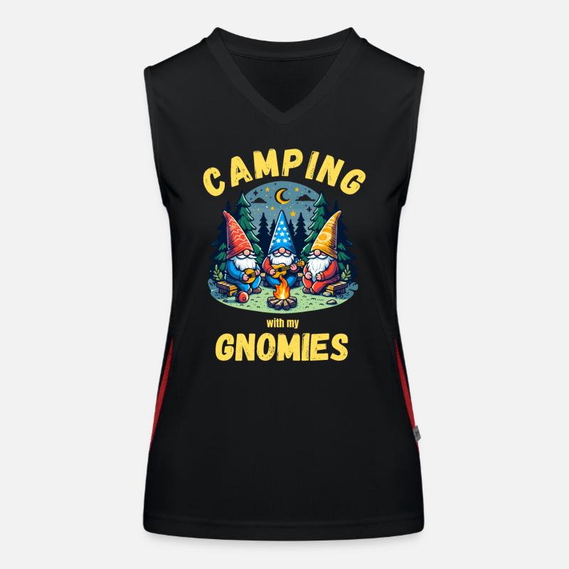 Camping nains de jardin camping feu de camp amusant Débardeur respirant contrasté Femme