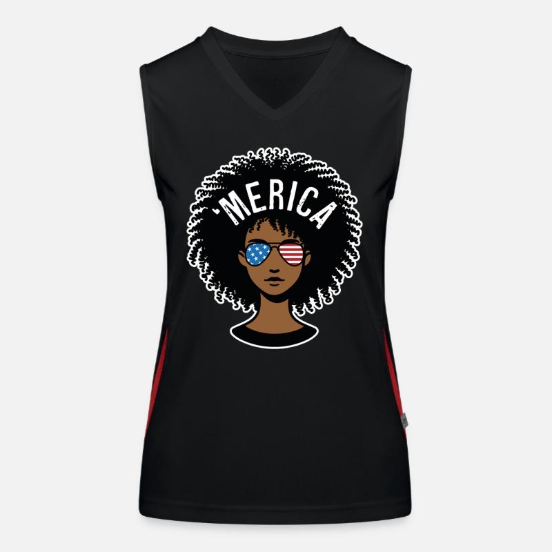 'merica Afro Débardeur respirant contrasté Femme