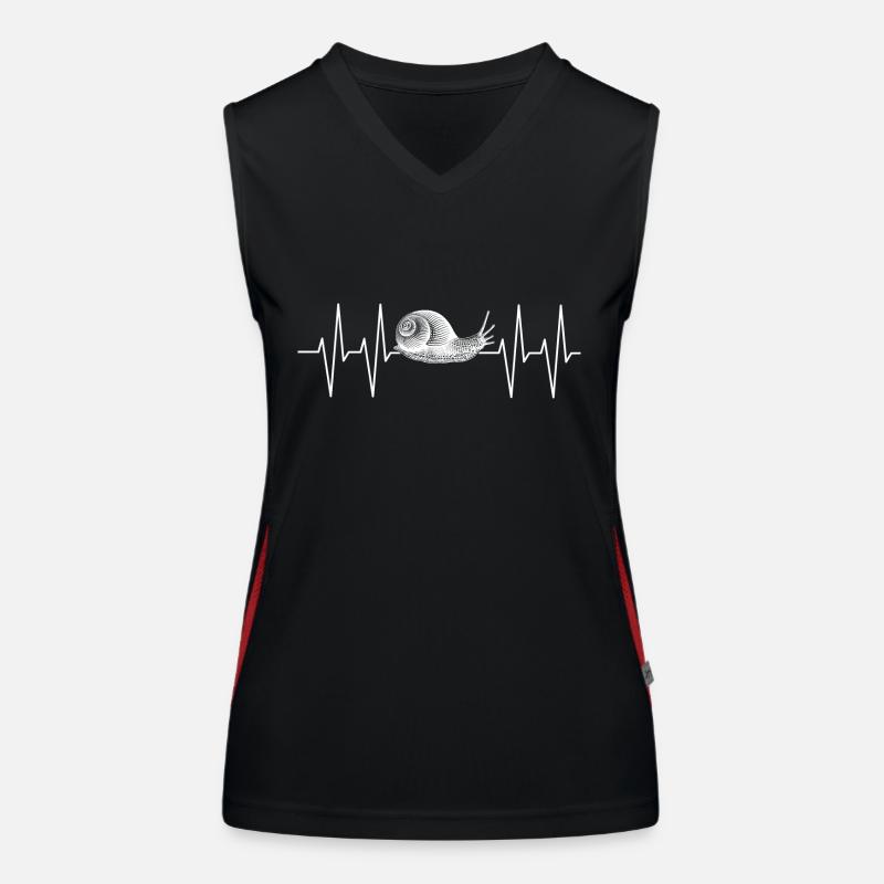 Schnecke mit Herzlinie immer mit der Ruhe Funktionelles Kontrast-Tank Top für Frauen