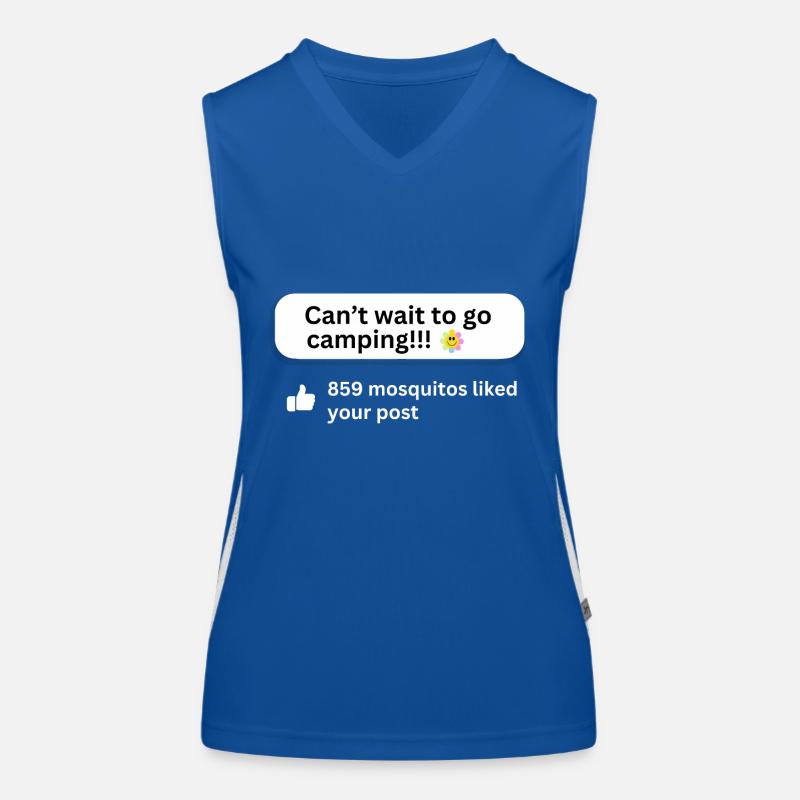 Camping Camper Mosquito Like Thumbs Up Funny Fun Débardeur respirant contrasté Femme