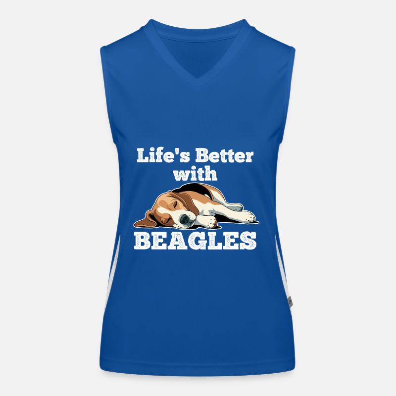 Das Leben ist besser mit Beagles Funktionelles Kontrast-Tank Top für Frauen