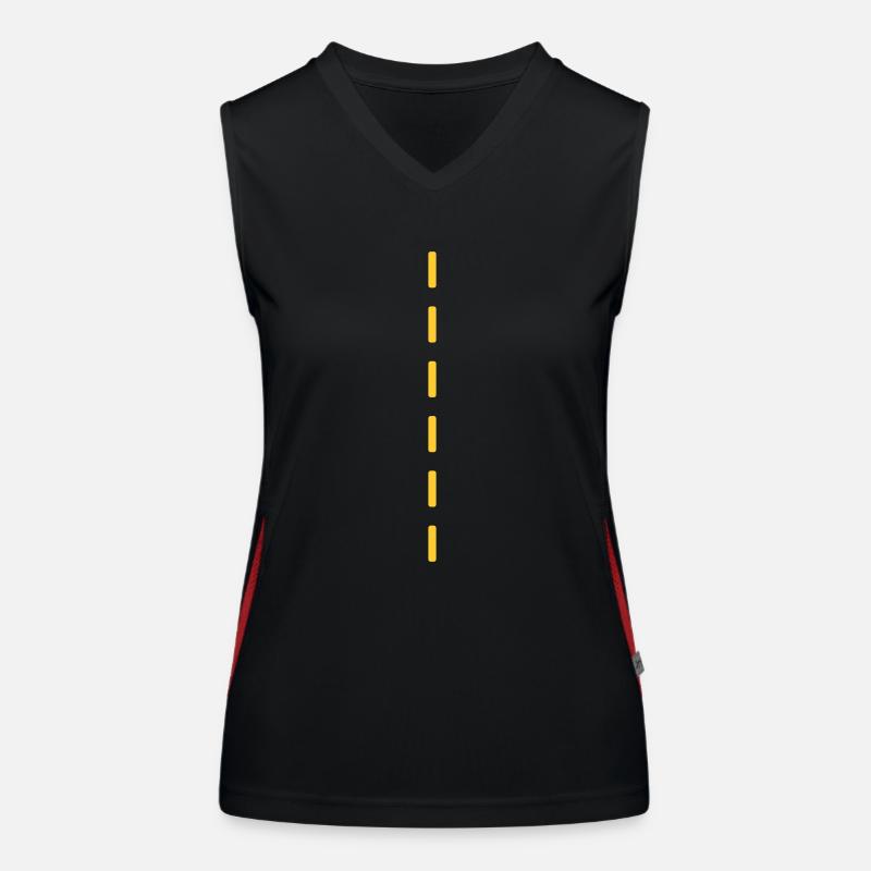 Strichellinie / dashed (1c) Funktionelles Kontrast-Tank Top für Frauen
