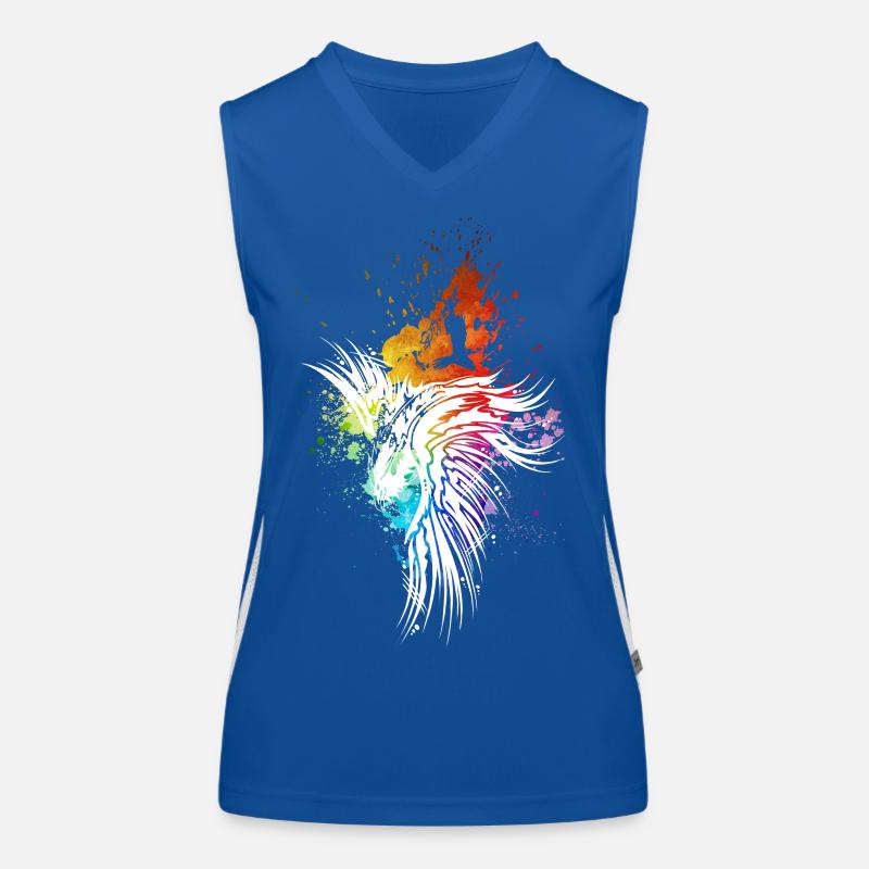 Raven rainbow blobs white Women's Functional Contrast Tank Top