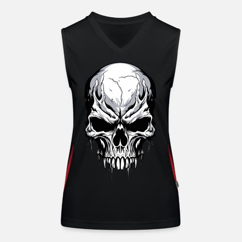 Skull Black White Skull Skeleton Gothic Women's Functional Contrast Tank Top