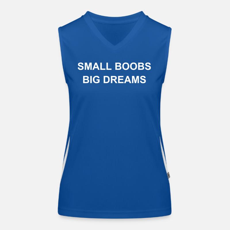 Kleine Brüste Große Träume Lustig Funktionelles Kontrast-Tank Top für Frauen