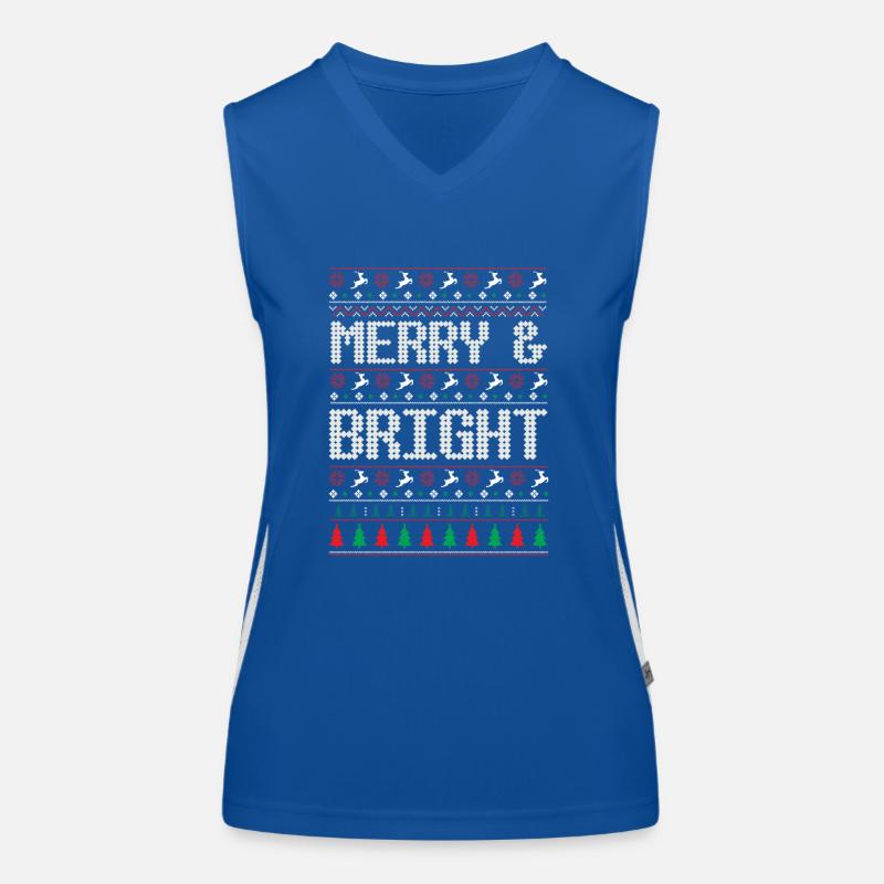 Fröhlicher und brigger hässlicher Weihnachtspullover Funktionelles Kontrast-Tank Top für Frauen