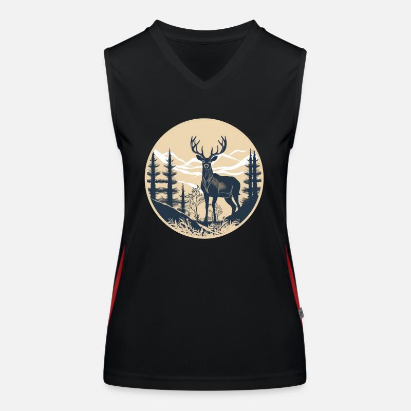 Hirsch Funktionelles Kontrast-Tank Top für Frauen