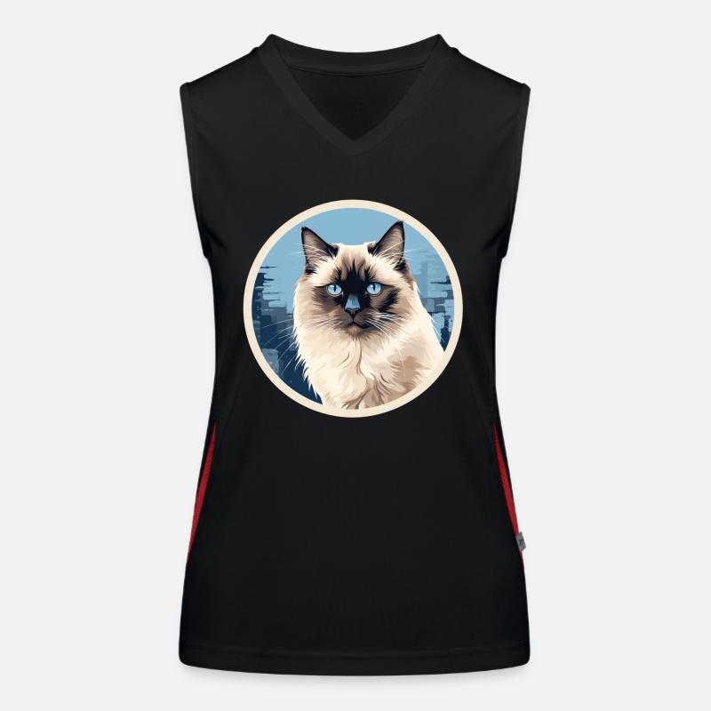 Birma Katze Funktionelles Kontrast-Tank Top für Frauen