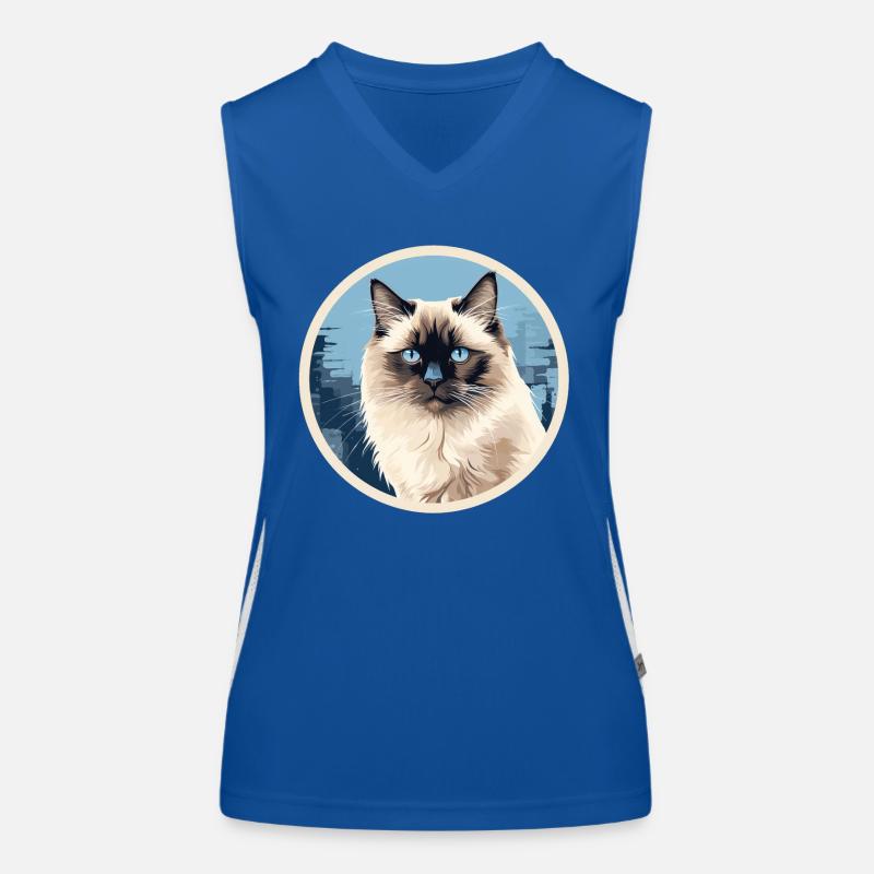 Burmese Cat Women's Functional Contrast Tank Top