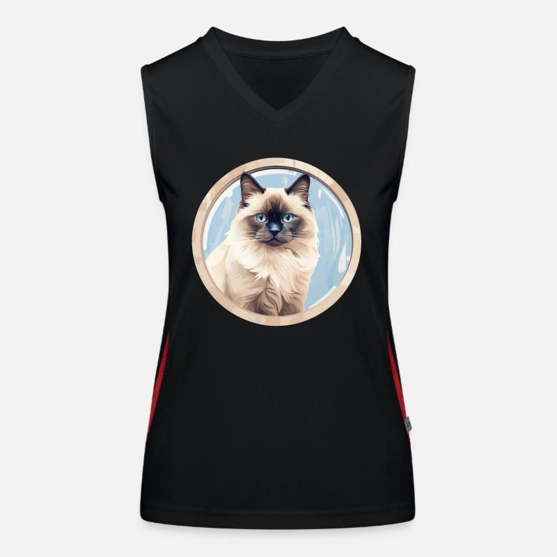 Birma Katze Funktionelles Kontrast-Tank Top für Frauen