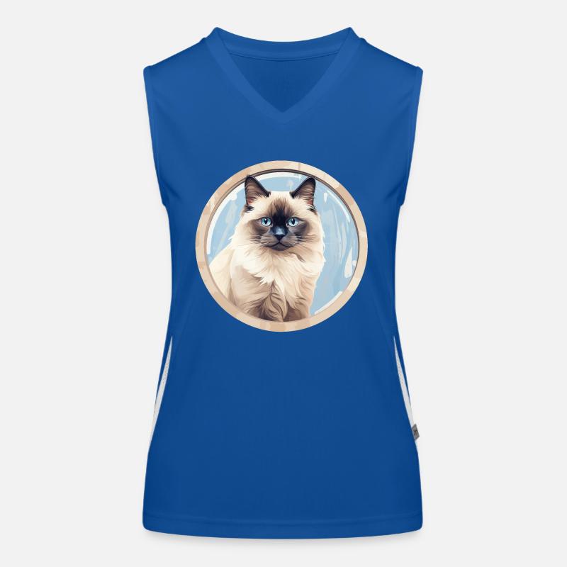 Birma Katze Funktionelles Kontrast-Tank Top für Frauen