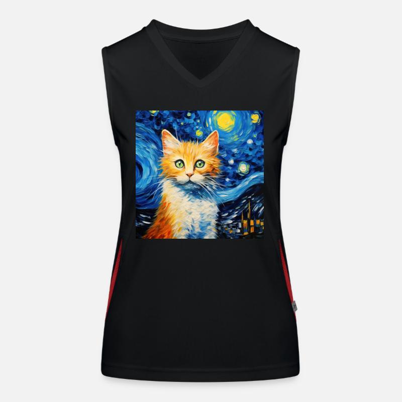 Chat, Motif De Chat Débardeur respirant contrasté Femme
