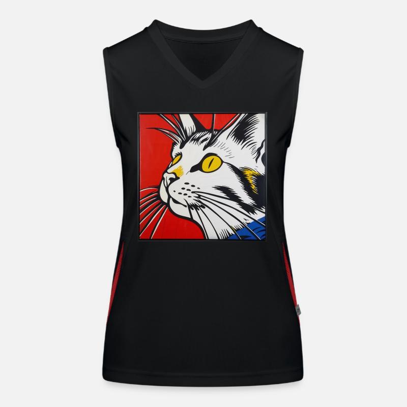 Katze, katzenmotiv, comic Funktionelles Kontrast-Tank Top für Frauen