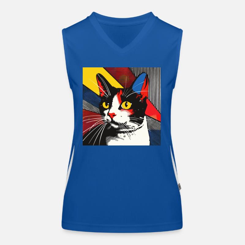 Chat, Motif De Chat Débardeur respirant contrasté Femme