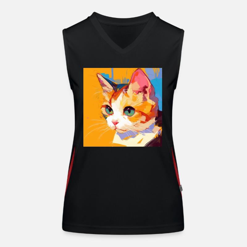 Katze, katzenmotiv Funktionelles Kontrast-Tank Top für Frauen