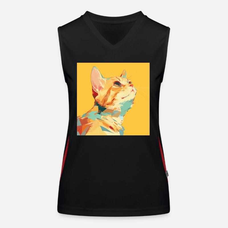Chat, Motif De Chat Débardeur respirant contrasté Femme