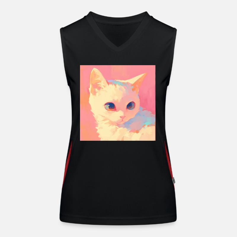 Chat, Motif De Chat Débardeur respirant contrasté Femme