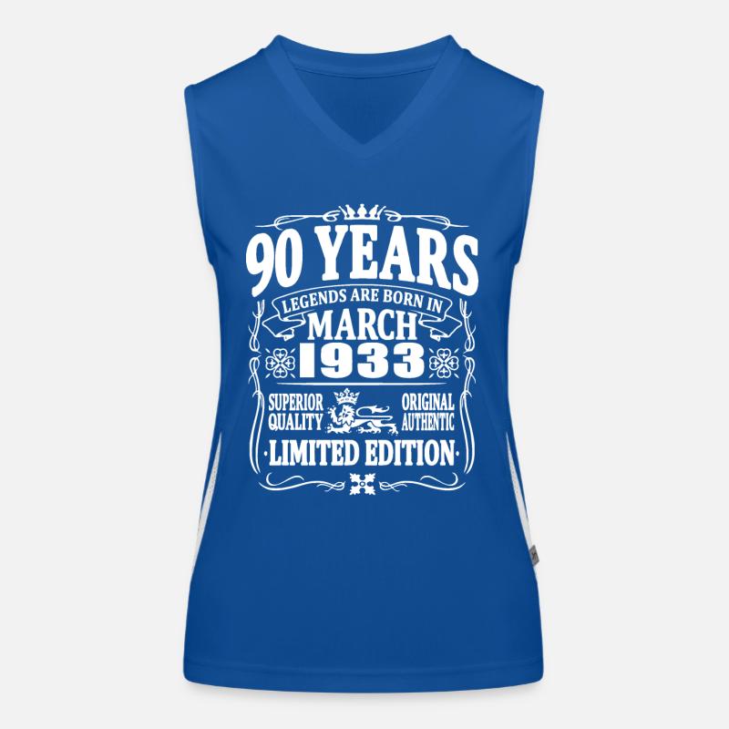 90 ans - né en mars 1933 Débardeur respirant contrasté Femme