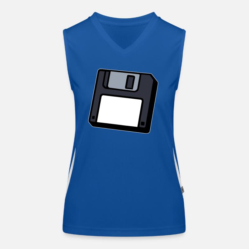 Diskette Retro Symbol Computer Funktionelles Kontrast-Tank Top für Frauen