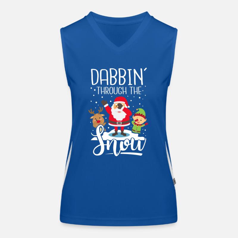 Dab Weihnachtsmann Rudolph Rentier Elf Geschenk Funktionelles Kontrast-Tank Top für Frauen