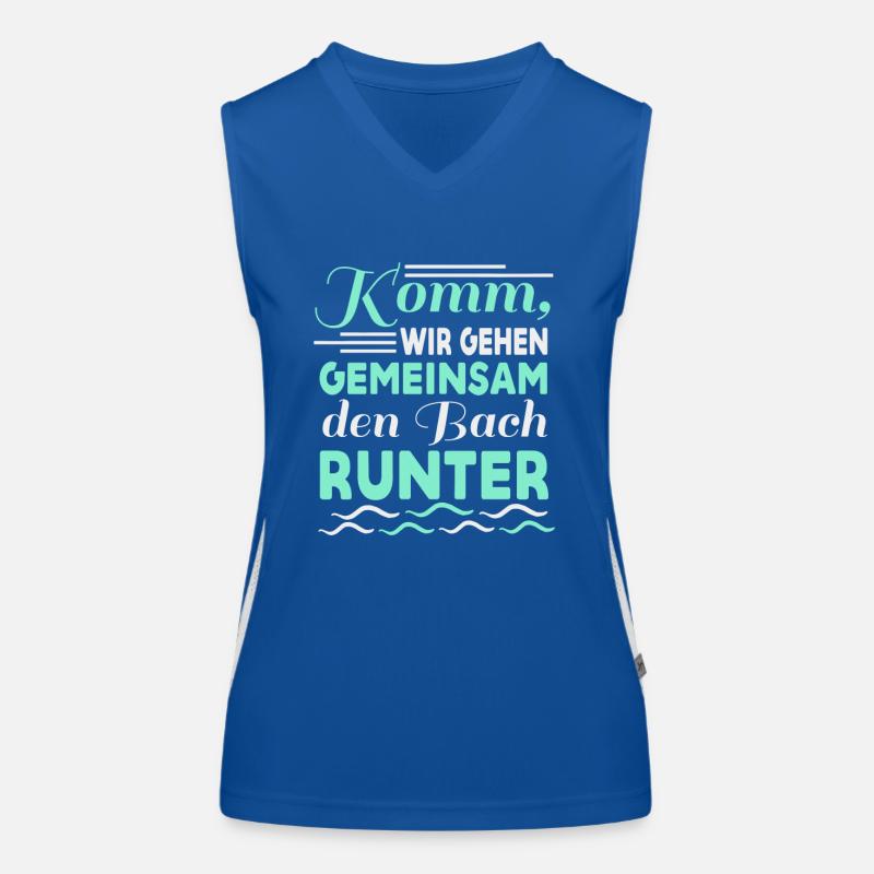 Gemeinsam den Bach runter Spruch Geschenk Funktionelles Kontrast-Tank Top für Frauen