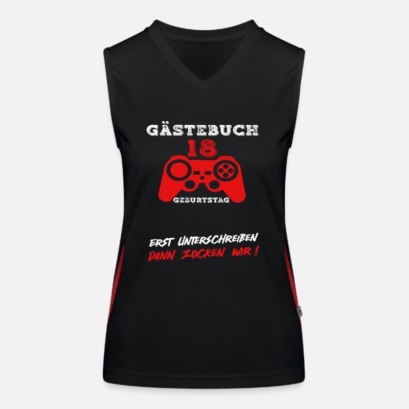 Lustiger 18 Geburtstag Controller Gaming Spruch Funktionelles Kontrast-Tank Top für Frauen