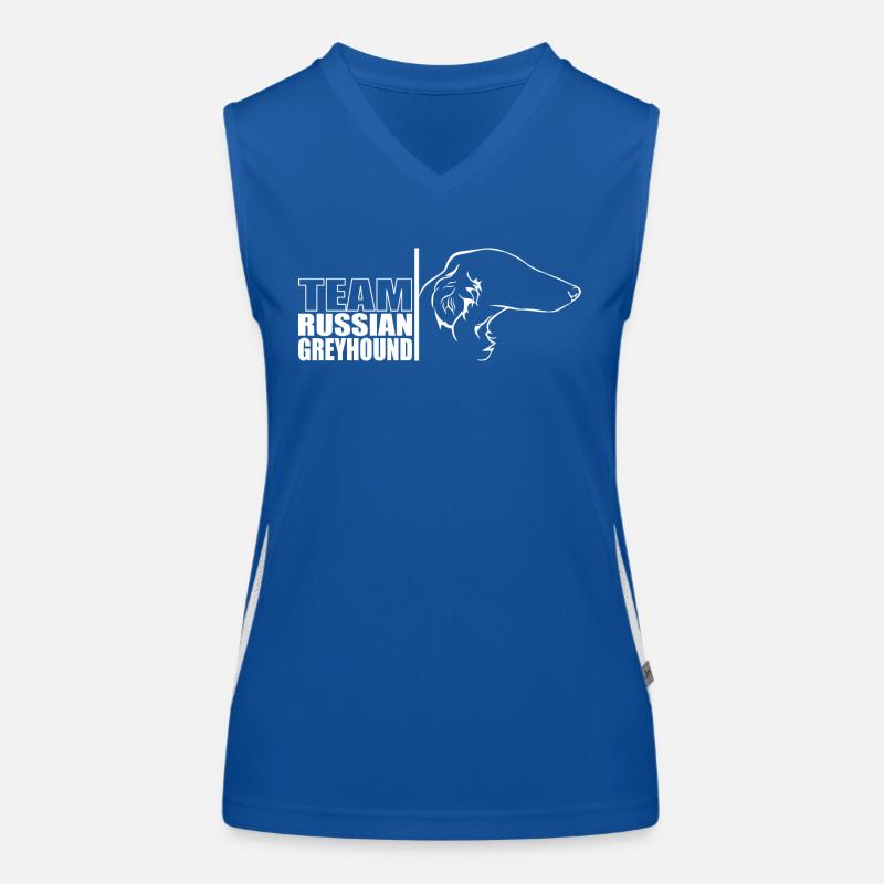TEAM Russian Greyhound Hunde Windhund Wilsigns Funktionelles Kontrast-Tank Top für Frauen