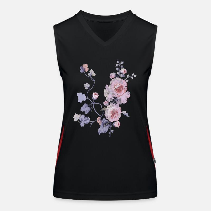 Schlichte Blumen Funktionelles Kontrast-Tank Top für Frauen
