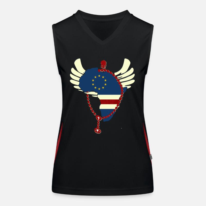 Cabo Verde - Women's Functional Contrast Tank Top - black/red