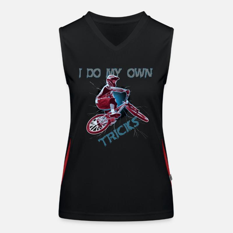 Cool BMX eigene BMX Tricks und Stunts Funktionelles Kontrast-Tank Top für Frauen