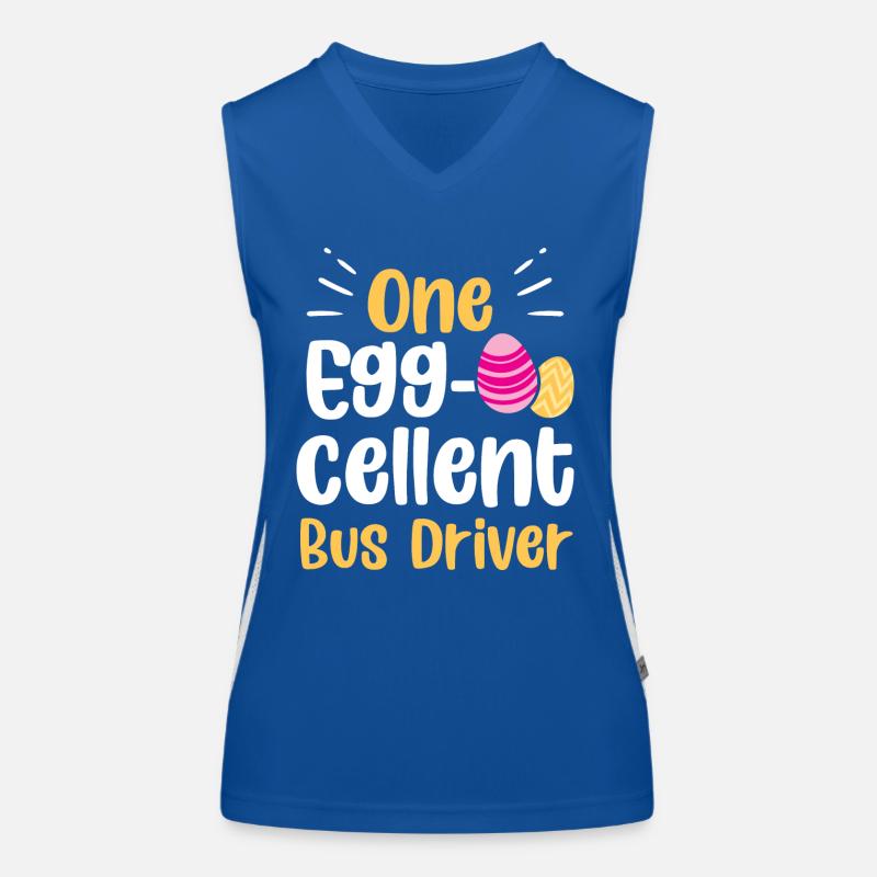 One Egg-cellent Bus Driver Mens Cute Easter Day Women's Functional Contrast Tank Top