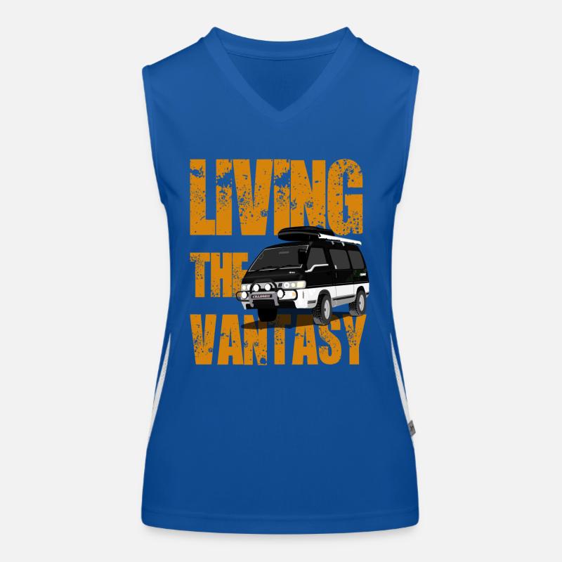 Living the Vantasy - Van Camping Camper Funktionelles Kontrast-Tank Top für Frauen
