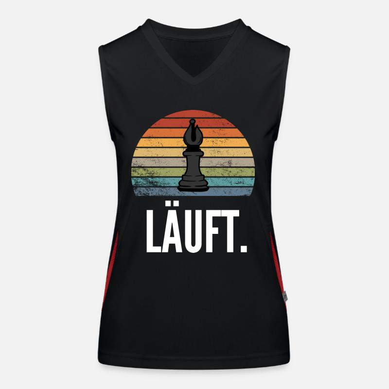 Schach Geschenk Schachspieler Queen’s Gambit Funktionelles Kontrast-Tank Top für Frauen