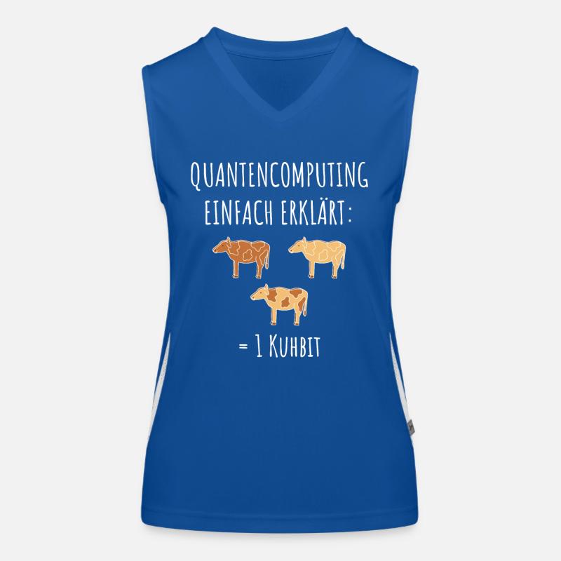 Quantencomputing mit Kühen Lustig Geschenk Kuhbit Funktionelles Kontrast-Tank Top für Frauen