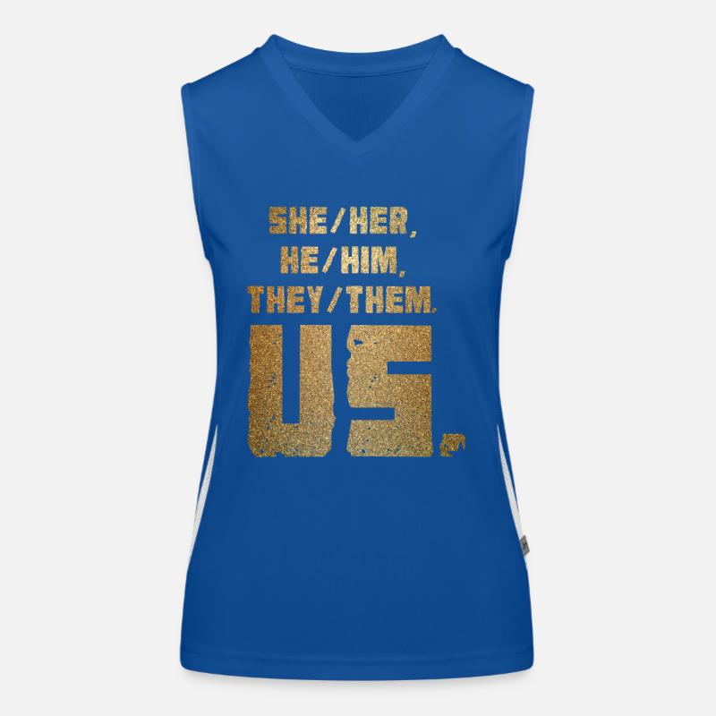 She/Her, He/Him, They/Them. Us. Women's Functional Contrast Tank Top