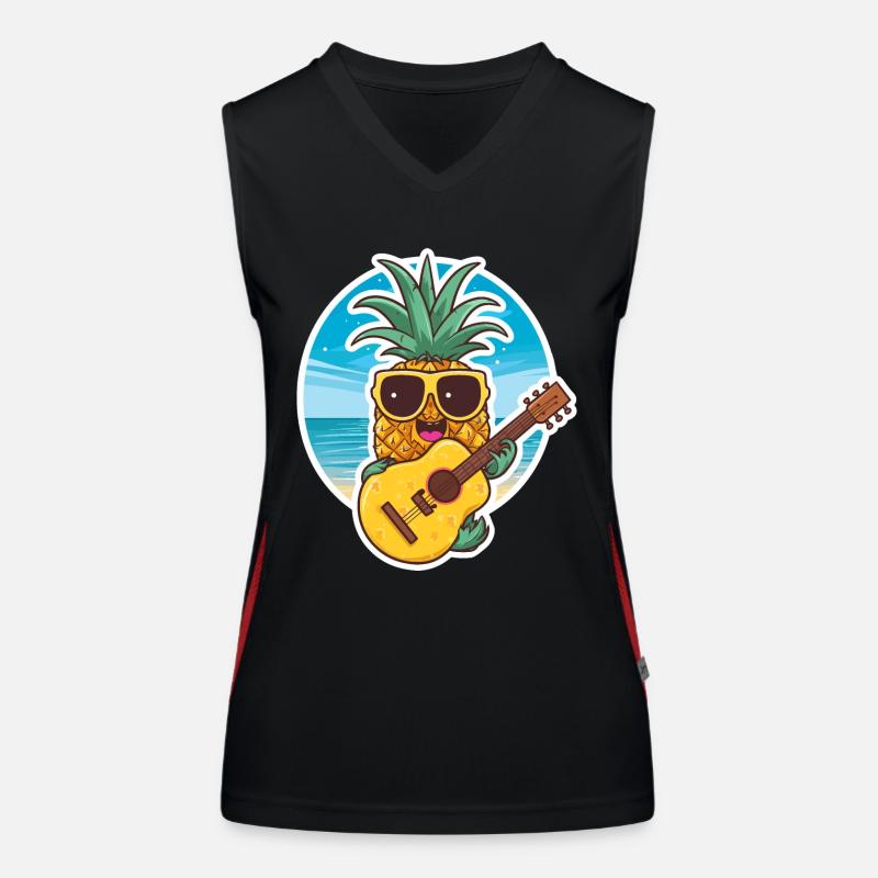 Ukulele Pineapple Funktionelles Kontrast-Tank Top für Frauen